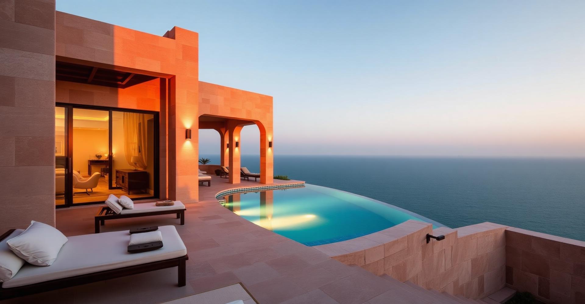 Villa terrace at sunset